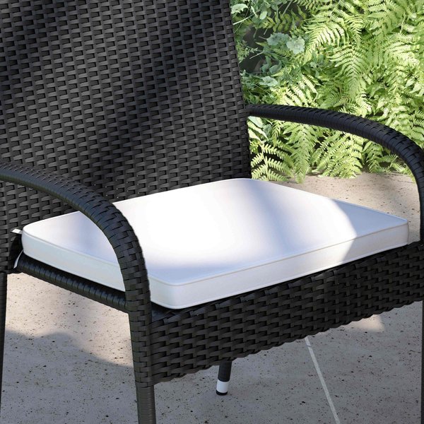 Flash Furniture Indoor/Outdoor Cream Tieback Chair Cushions, PK 2 4-TW-3WCU001-CR-GG